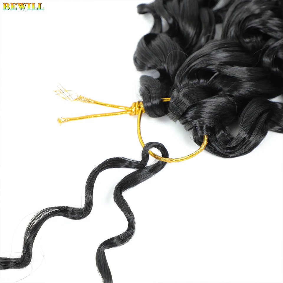 BEWILL GoGo Curl Häkelhaar 14 18 Zoll Wasserwelle Strand Curl Häkelhaar Ombre Synthetische böhmische Zöpfe Haarverlängerungen 1B – Detail 21