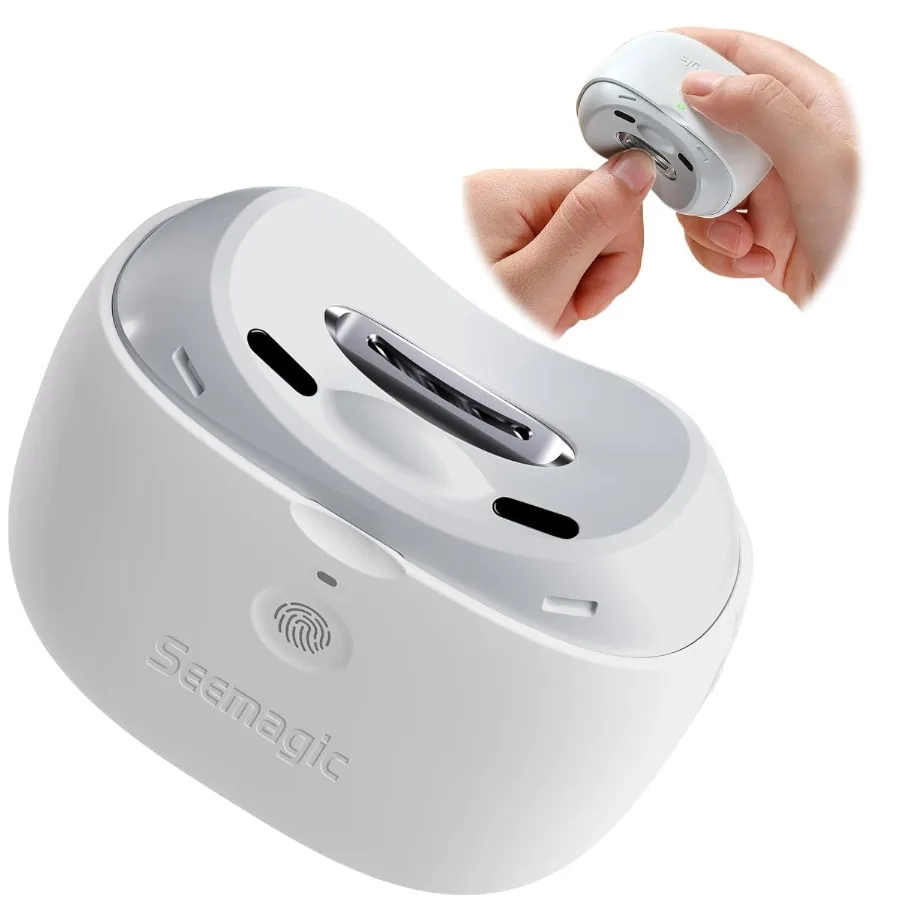 

2 in 1 Automatic Electric Nail Clipper with LED Light for Babies Adults and Seniors USB Rechargeable Dual Speed Settings Safe a
