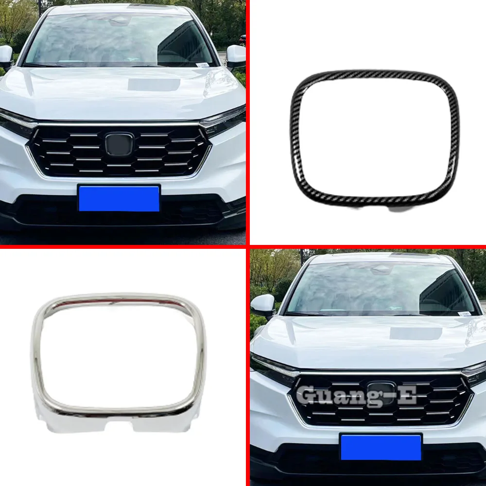 

For Honda CRV CR-V 2023 2024 2025 ABS Plastic Car Front Grille Grill Logo Frame Cover Decoration Trim Auto Exterior Accessories
