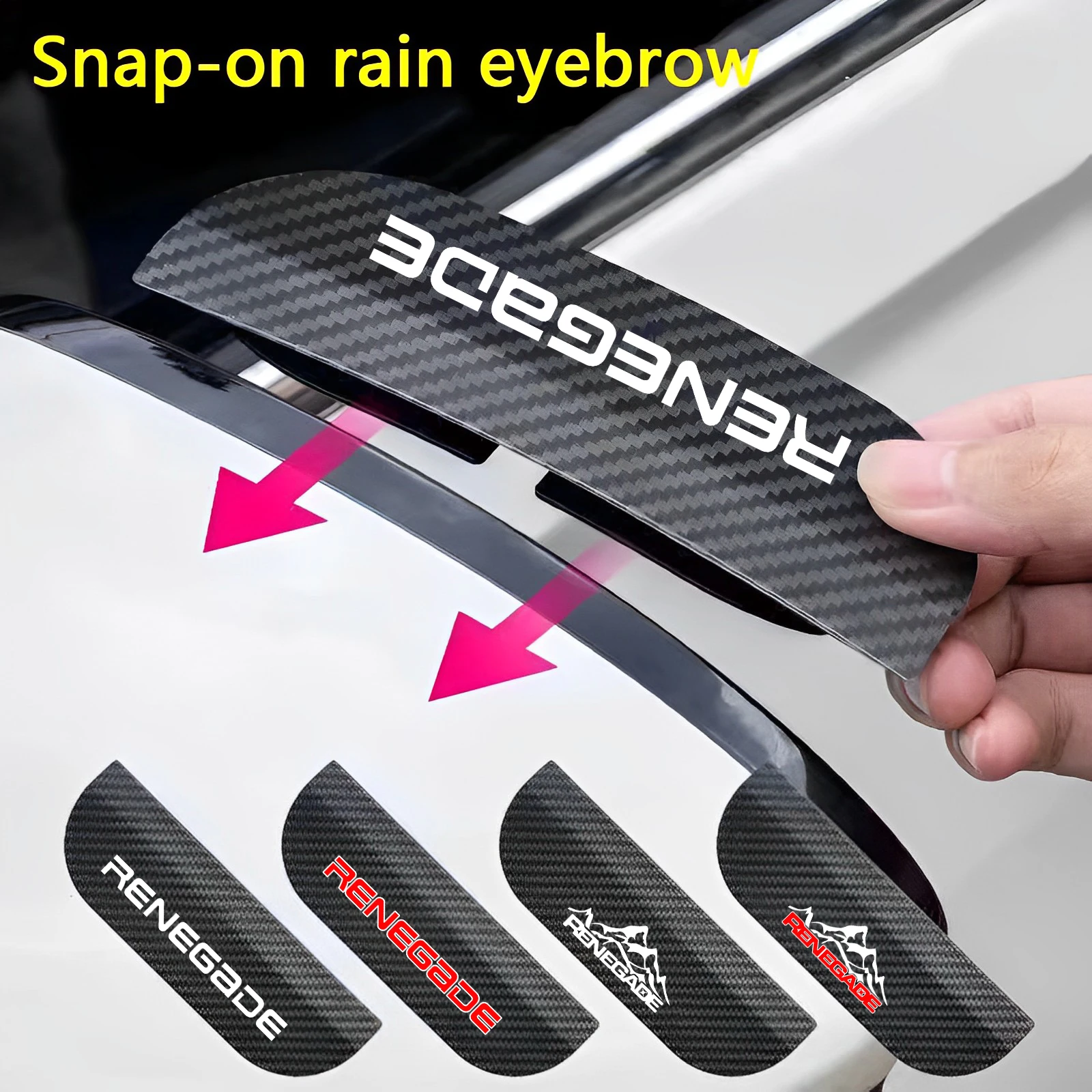 2 pc Car rearview mirror rainproof brow cover rain dust shield For Jeep Renegade 2016-2023 Accessories