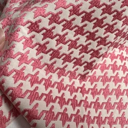 Pink Brocade Fabric Jacquard Houndstooth Tablecloth Windbreaker Designer Diy Sewing Cloth By The Meter Polyester Material
