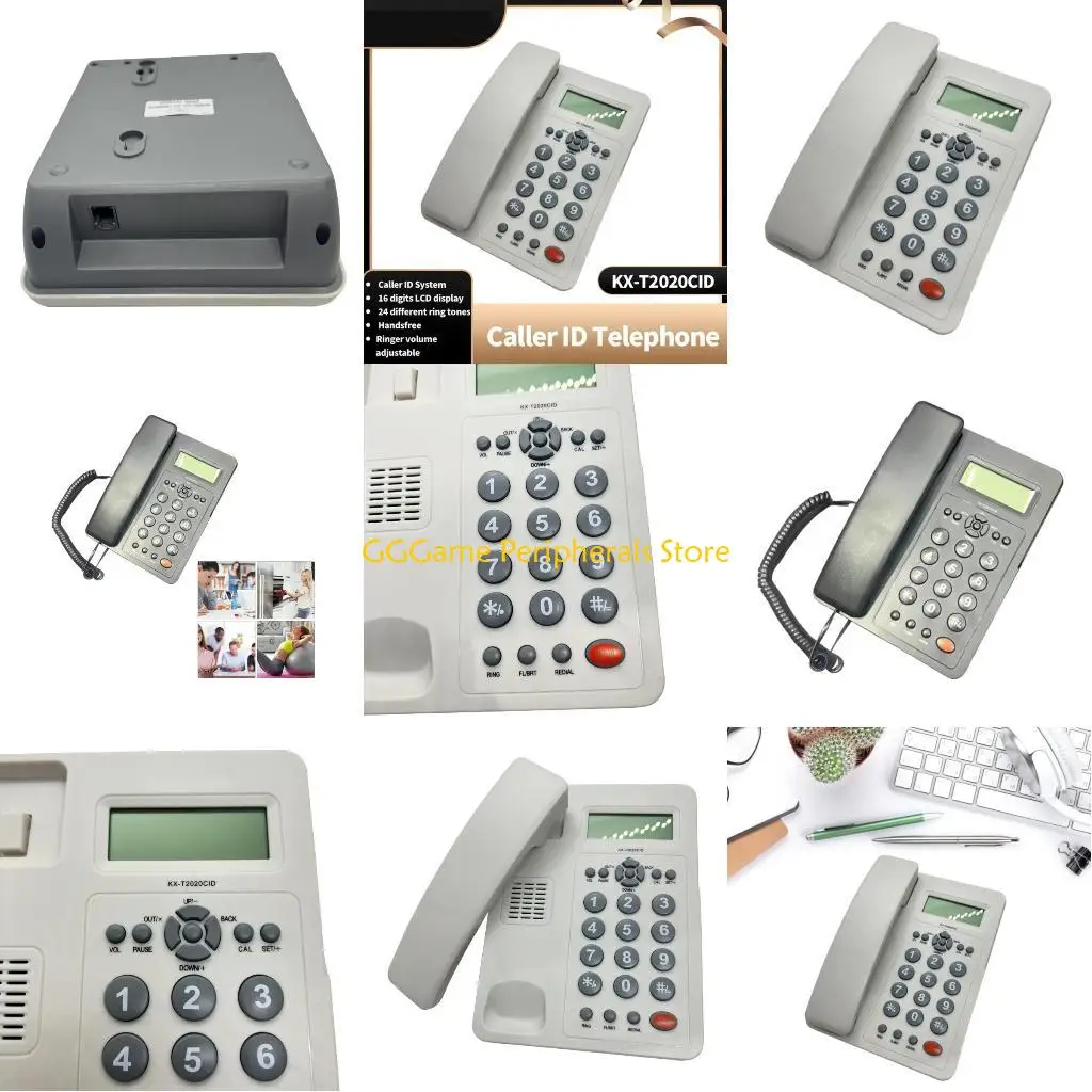 U55B Desktop Corded Telephone for Home Landline Telephone with Big Buttons Caller Identification Calculator LCD Display