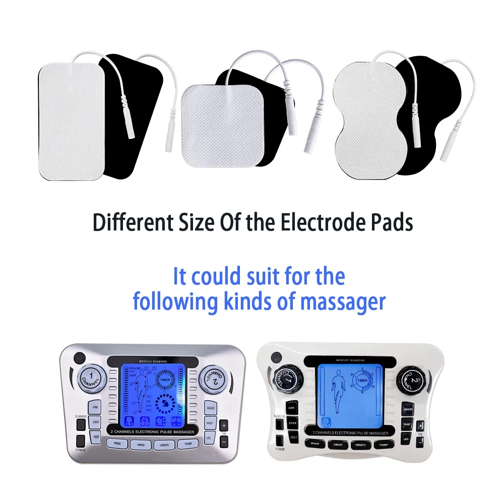 Parches de Electrodos de masaje Tens, estimulador muscular EMS, Parche de masaje para máquina de terapia Digital, 10/20 Uds.