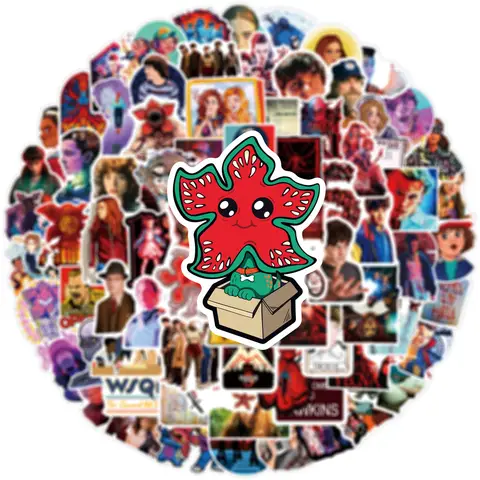 Bilashmart 50PCS Horror Movie Stickers Demogorgon DIY Stickers Scrapbooking Phone Luggage Waterproof Decals