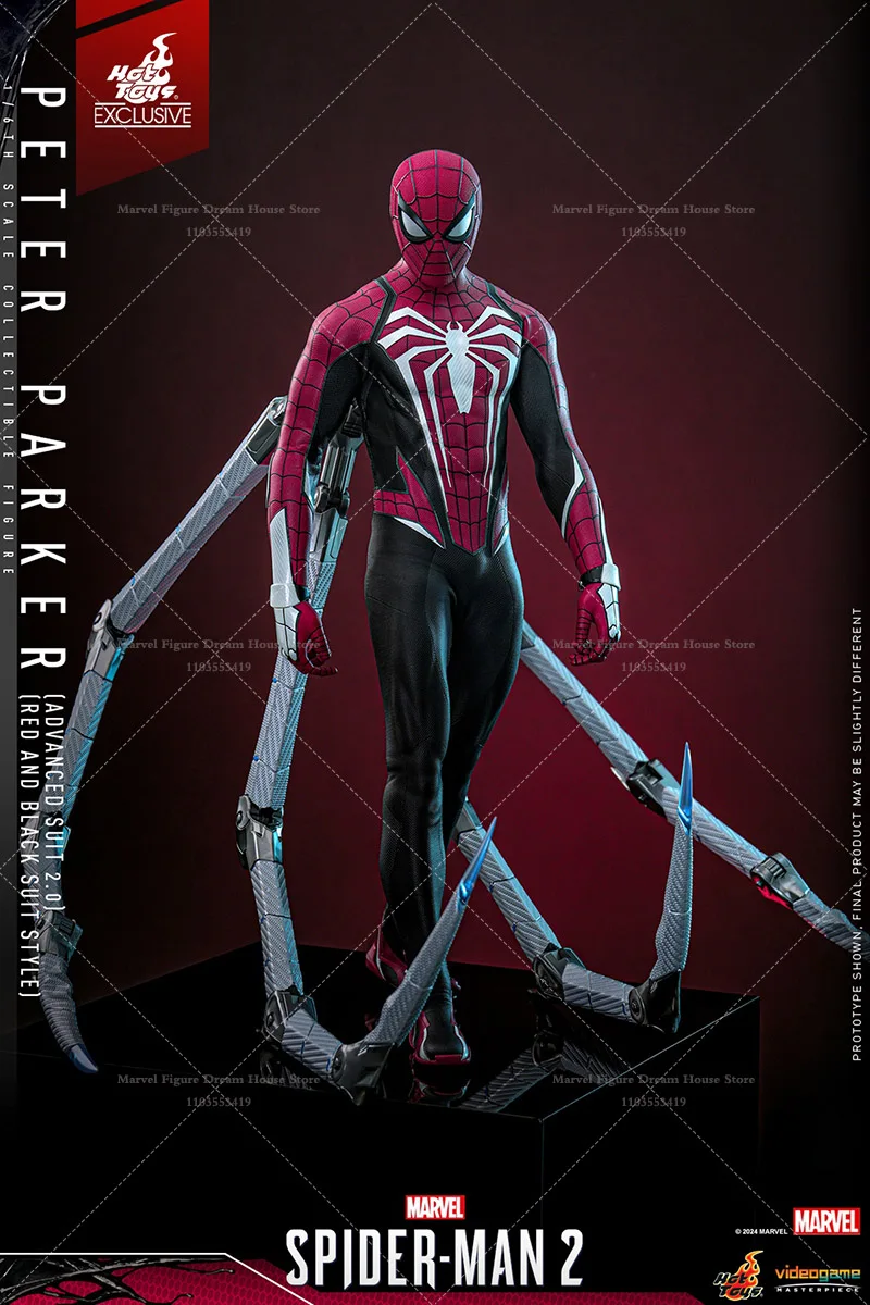 HOTTOYS VGM66 1/6 Scale Marvel Spider Man Red Black Advanced Battle Dress 2.0 Edition 12-inch Full Set Action Figure Soldier