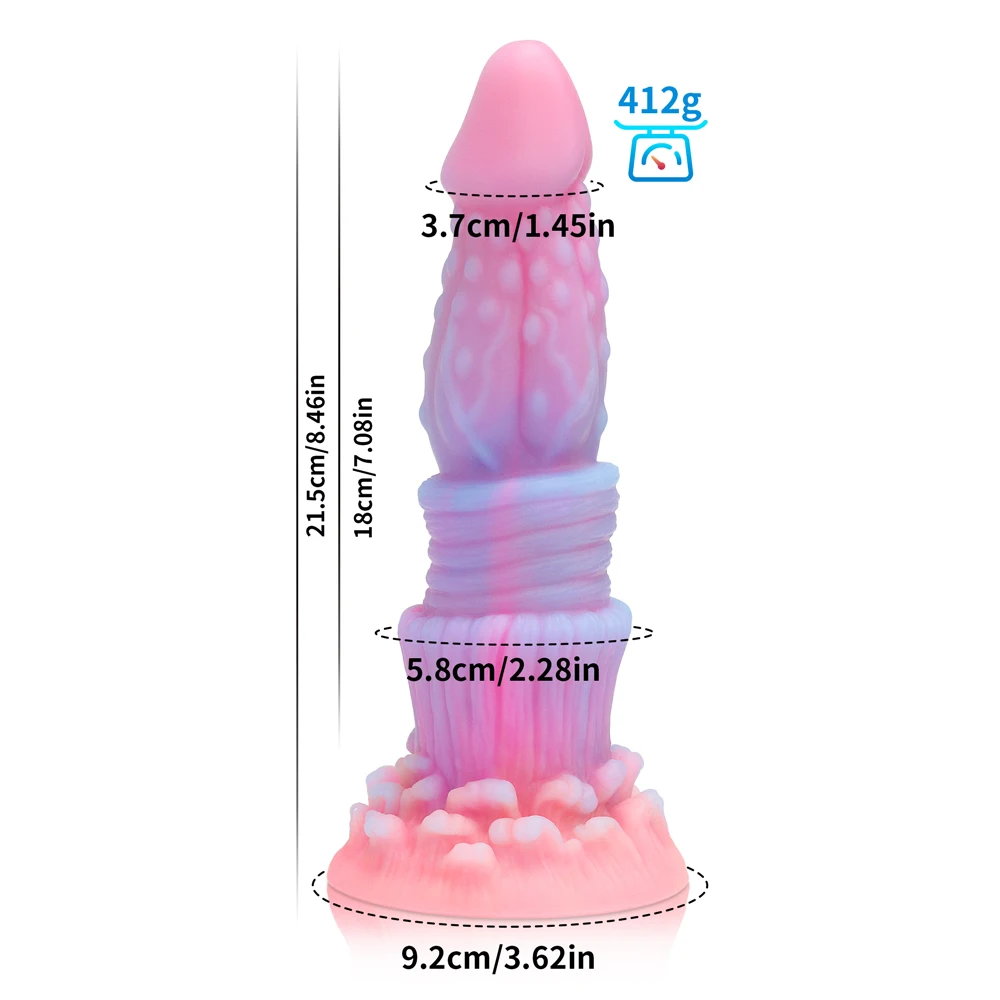 New Luminous Dildos Colourful Glowing Huge Dragon Monster Penis Anal Butt Plug Adult Toys Soft Dildo with Suction Cup Women