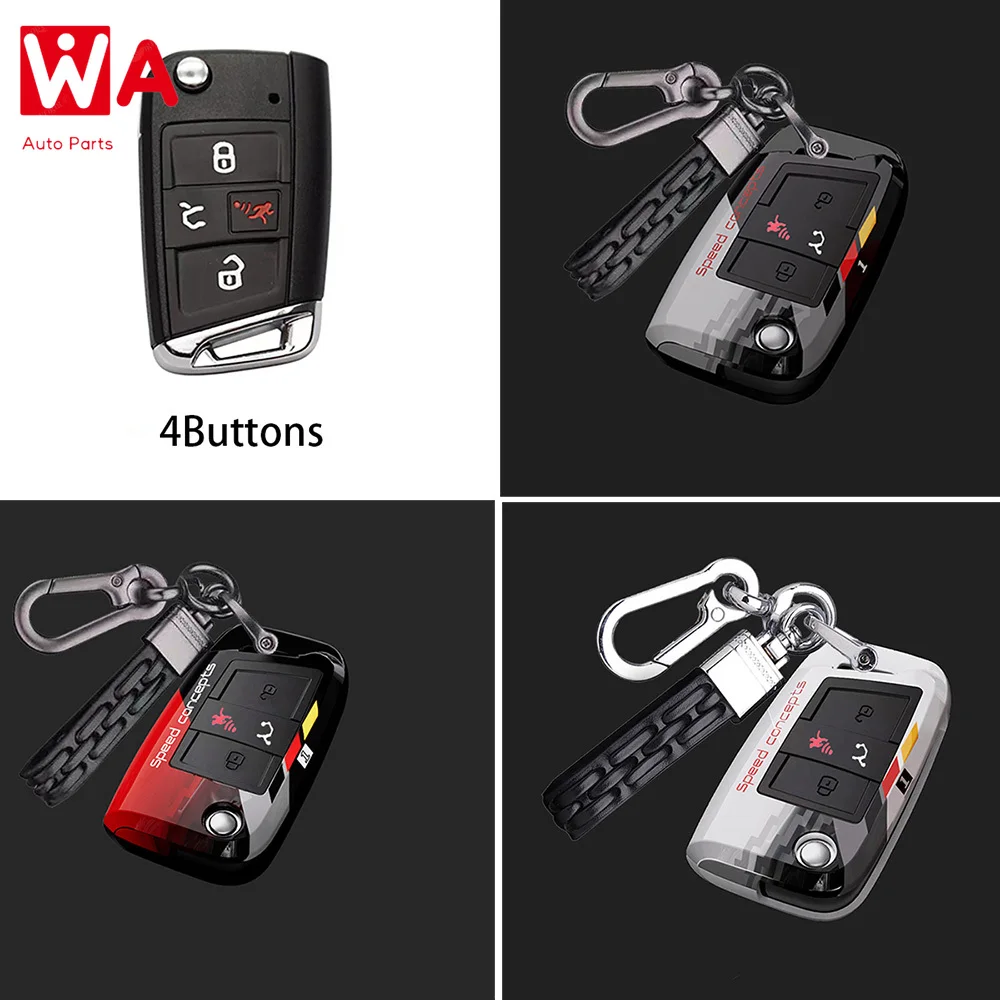 

3 4 Buttons Car Key Case Cover Fob For Volkswagen VW Golf 7 ALLTRACK MK7 Tiguan SEAT Ateca Leon FR 2 Ibiza Skoda Octavia