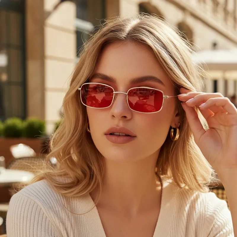 New Small Square Sunglasses Women Vintage Metal Frame Sun Glasses Men Steampunk Eyewear Hip Hop Shades UV Protection Oculos