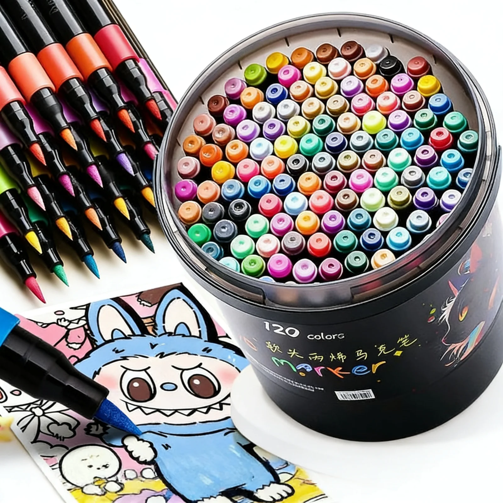 

Набор акриловых маркеров с мягким наконечником (24/36/48/60/80 шт.) - специально разработаны для студентов художественных классов, обеспечивают плотное нанесение чернил.