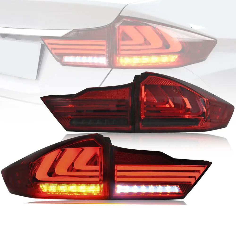 

Car LED Tail Lights For Honda City Grace 2014 2015 2016 2017 12V Rear Running Light Brake Reverse Dynamic Turn Signal Taillamps