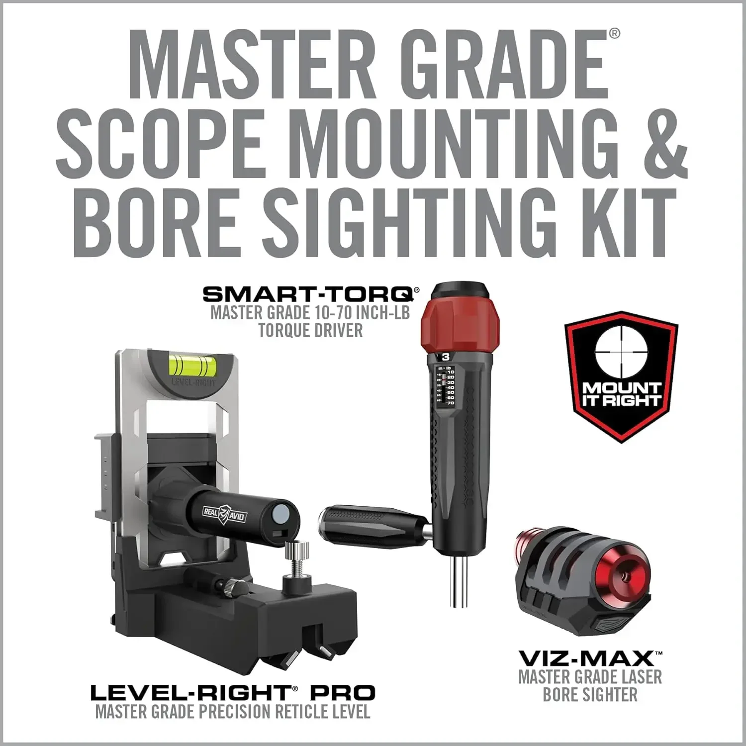 Avid Scope Mounting and Bore Sighting Kit | Includes Scope Leveling Kit, 10 to 70 inch-lb Torque Screwdriver & Green Laser