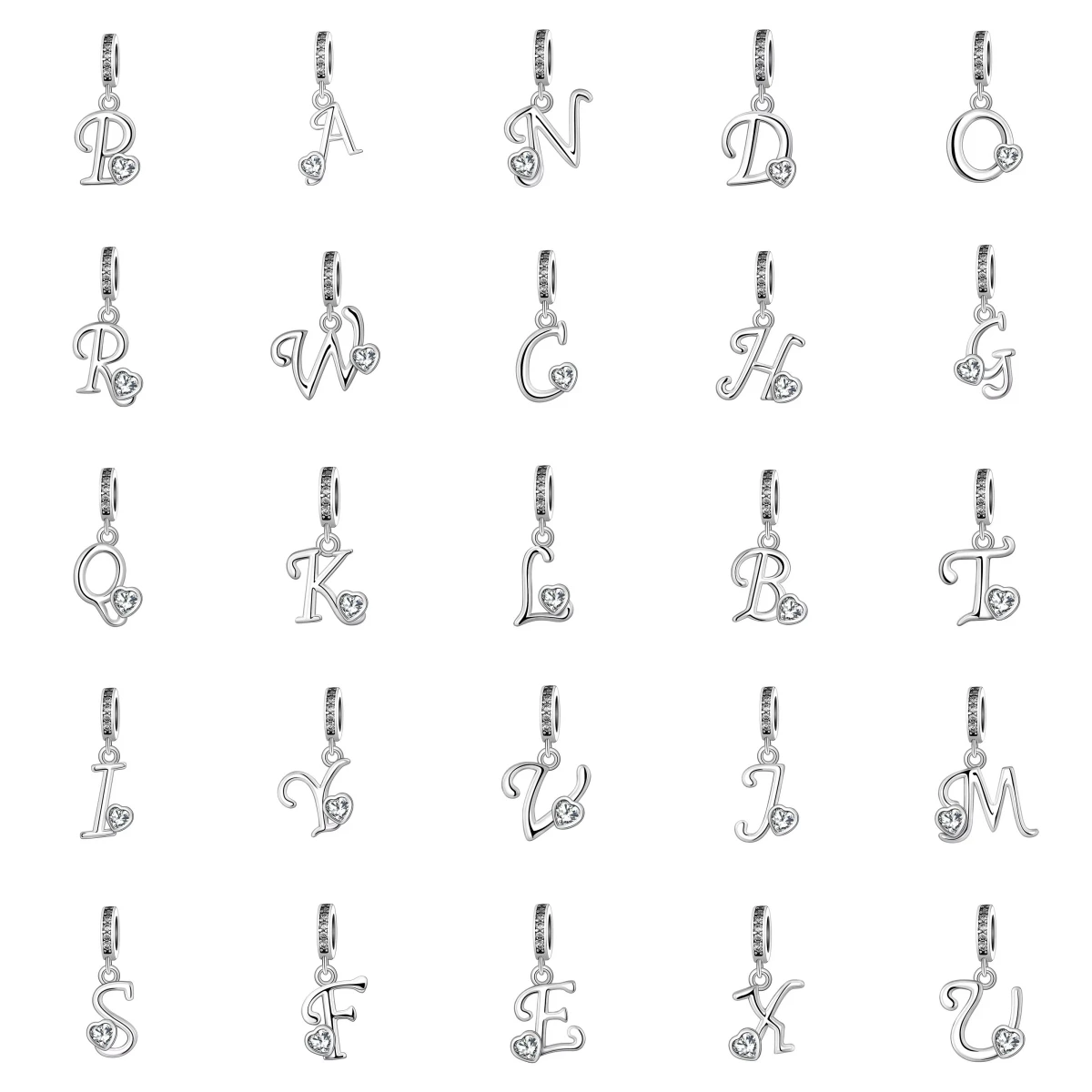 مجوهرات اكسسوارات البلاتين مطلي اسم رسالة الحب قلادة Diy بها بنفسك حبة صالح الأصلي Charms سوار 925 فضة للنساء
