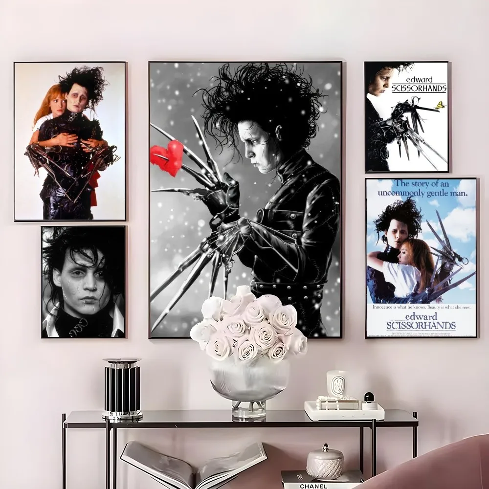 

E-Edward Scissorhands movie Poster HD art sticky wall waterproof home living room bedroom bar aesthetic decoration