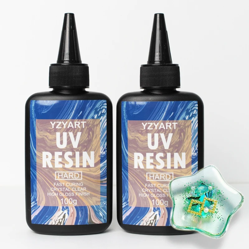 Resin UV ditingkatkan Starter keras tipe keras kristal bening untuk Kit pembuatan perhiasan seni Resin Resin epoksi menyembuhkan cepat pemula