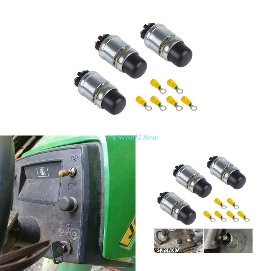 

Y1UB Heavy Duty 50A Starter Switches 12V 24V Waterproof for Automotive Marine Equipment