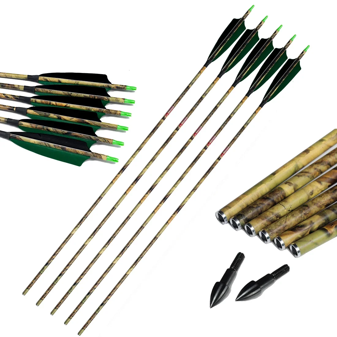 6/12pcs Linkboy Archery Carbon Arrow Sp300 - 600 5inch Turkey Feather 75gr Tips for ID6.2mm Compound Traditional Bow Hunting