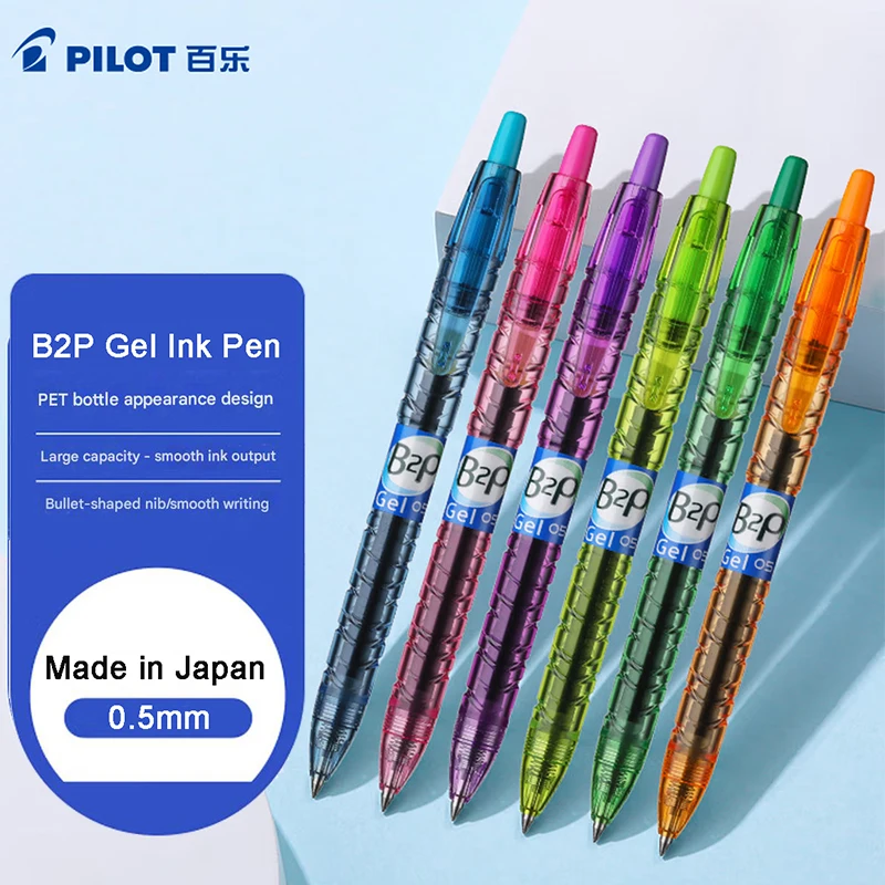

Japan Pilot Gel Pen B2P Ergonomic Recycled PET Grip Visible Ink Level Refillable Long-Lasting Exam Pens High Quality Stationery