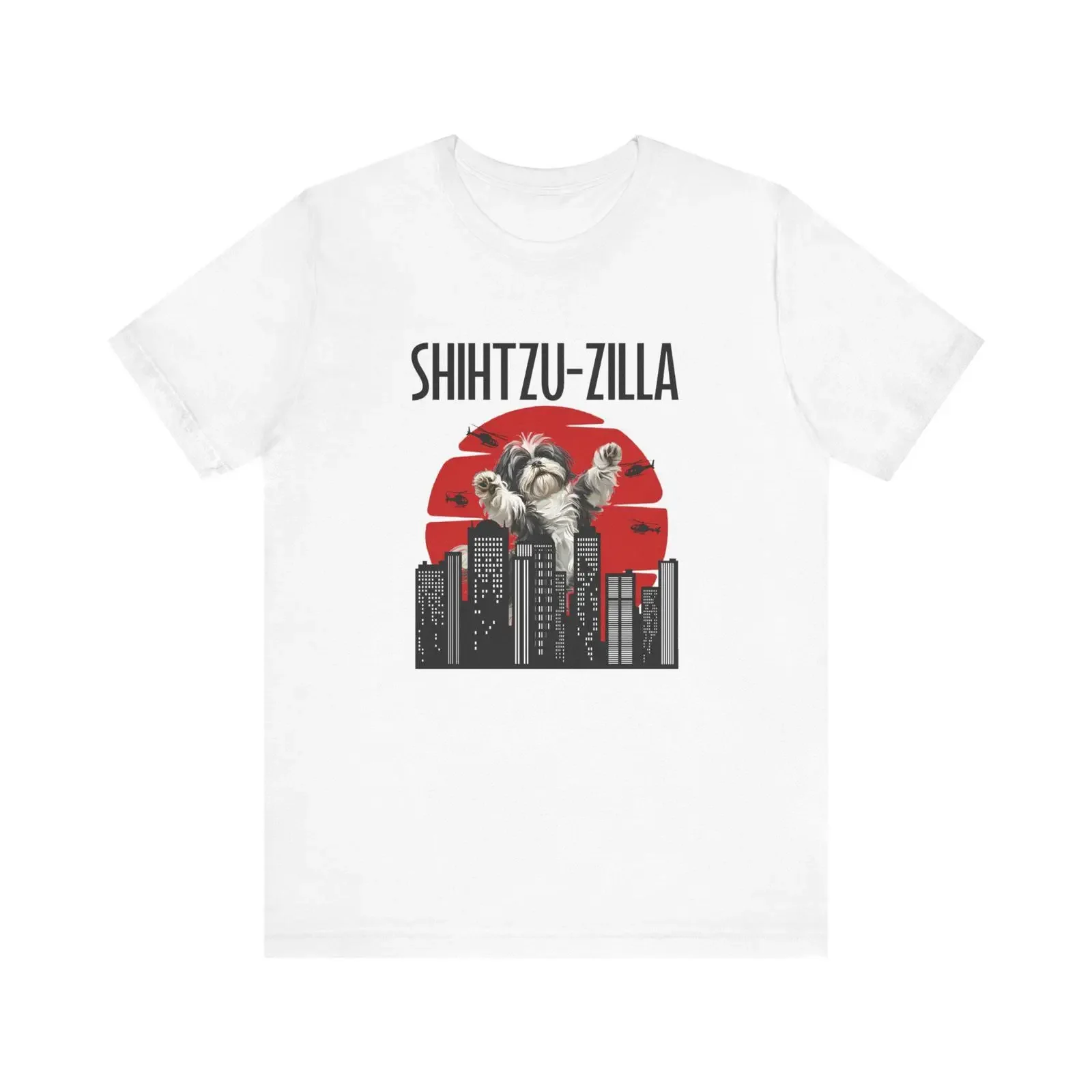 Camiseta Divertida con Meme de Shihtzu Zilla, Linda Camiseta Única de Shih Tzu para Amantes de Perros, Dueños y Entusiastas de Mascotas, Estilo Vintage Lavado, Versátil, Unisex