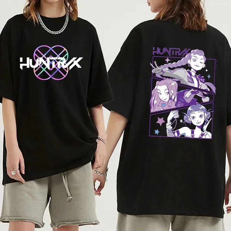 

Новая летняя футболка с принтом Kpop Huntrix, мужская модная уличная футболка в стиле Харадзюку, топ с круглым вырезом и короткими рукавами в стиле хип-хоп