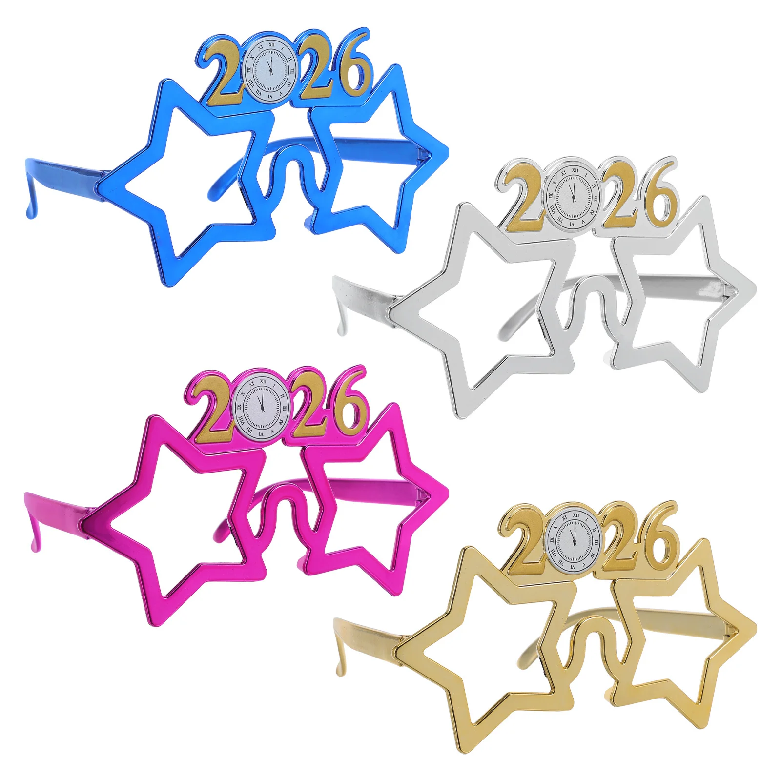 

4 Pcs Nye Plastic Glasses Party Sunglasses Happy New Year Eyeglasses Years Number