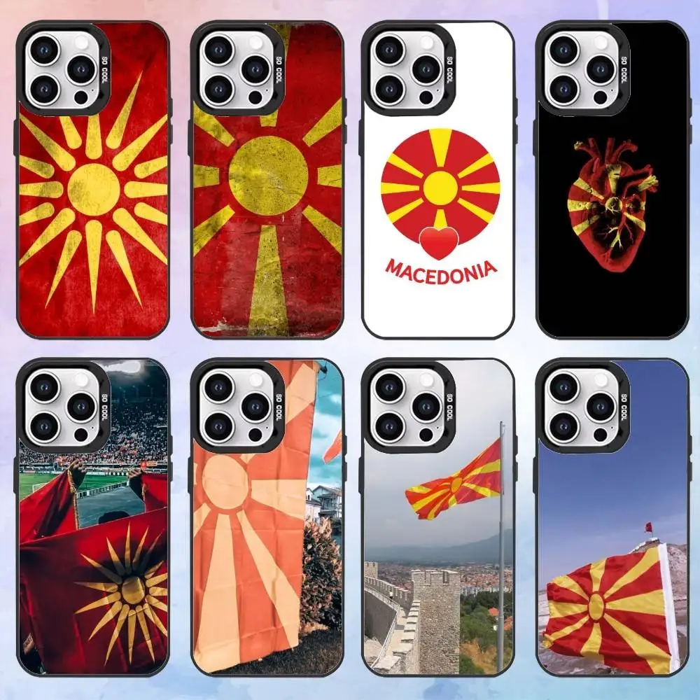

M-Macedonia Flag Phone Case For iPhone17,16,15,14,13,12,11 Plus,Pro Max Black Candy Matte Shockproof Cover