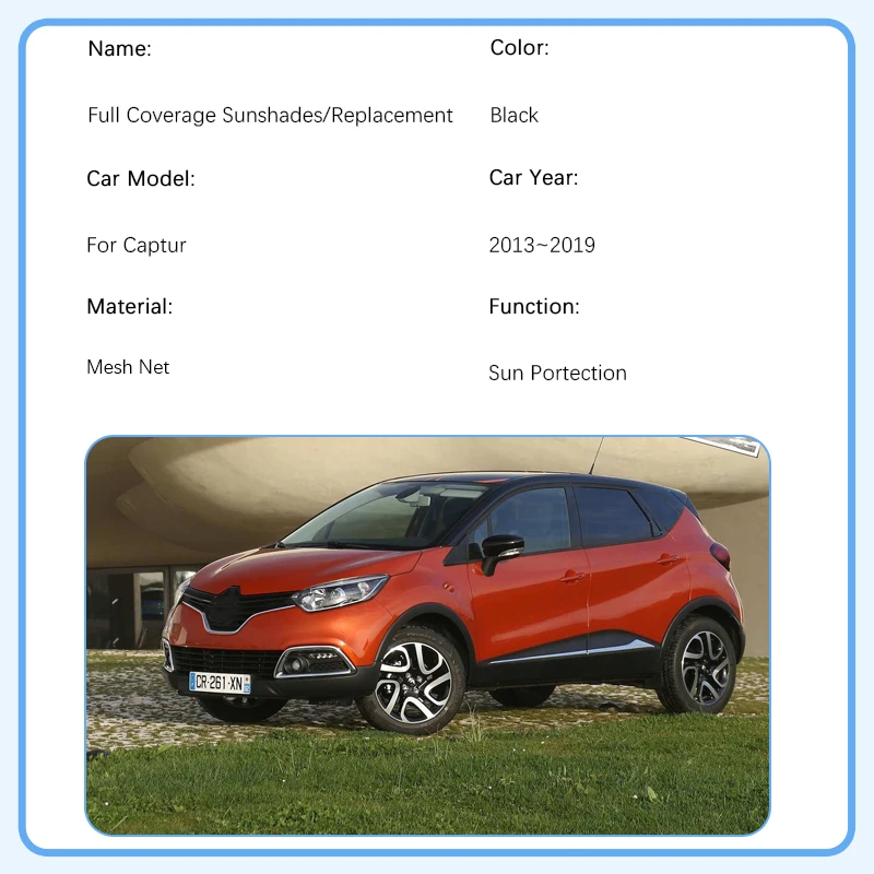 Car Sunshade Pad For Renault Captur J87 Samsung QM3 2013~2019 Anti-UV Coverage Sunscreen Window Visor Sun Shade Auto Accessories