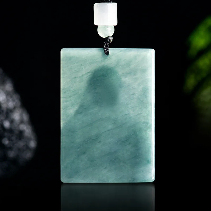 Authentic Natural A-grade Jade Blue Water Jesus Father Faith Jade Pendant For Men's Charms Women's Jewelry Wholesale Drop Ship 2