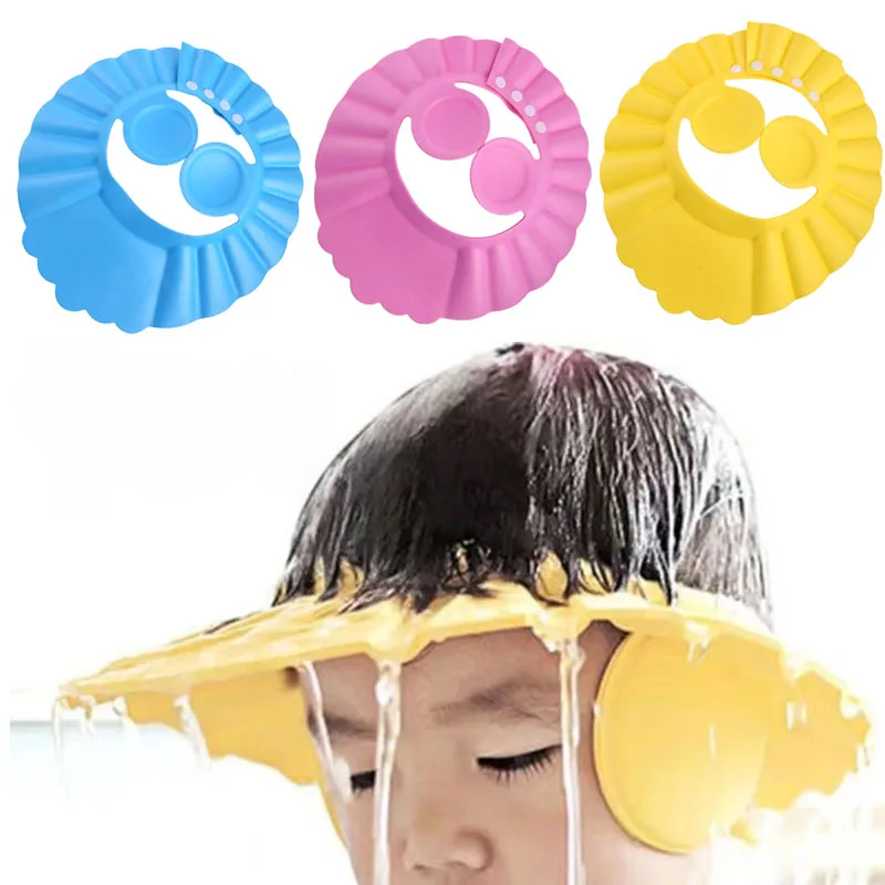 Cute Practical Infants Bathing Cap Newborn to 6 Years Old Toddlers Shampoo Caps for Baby Care Bathroom Prodcuts Ear Protection