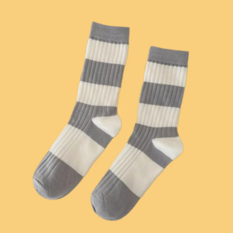 

5/10 Pairs 2024 New Spring And Summer Couple Socks Women's Retro Striped Mid-tube Socks Autumn Outdoor Wear Pile Long Socks