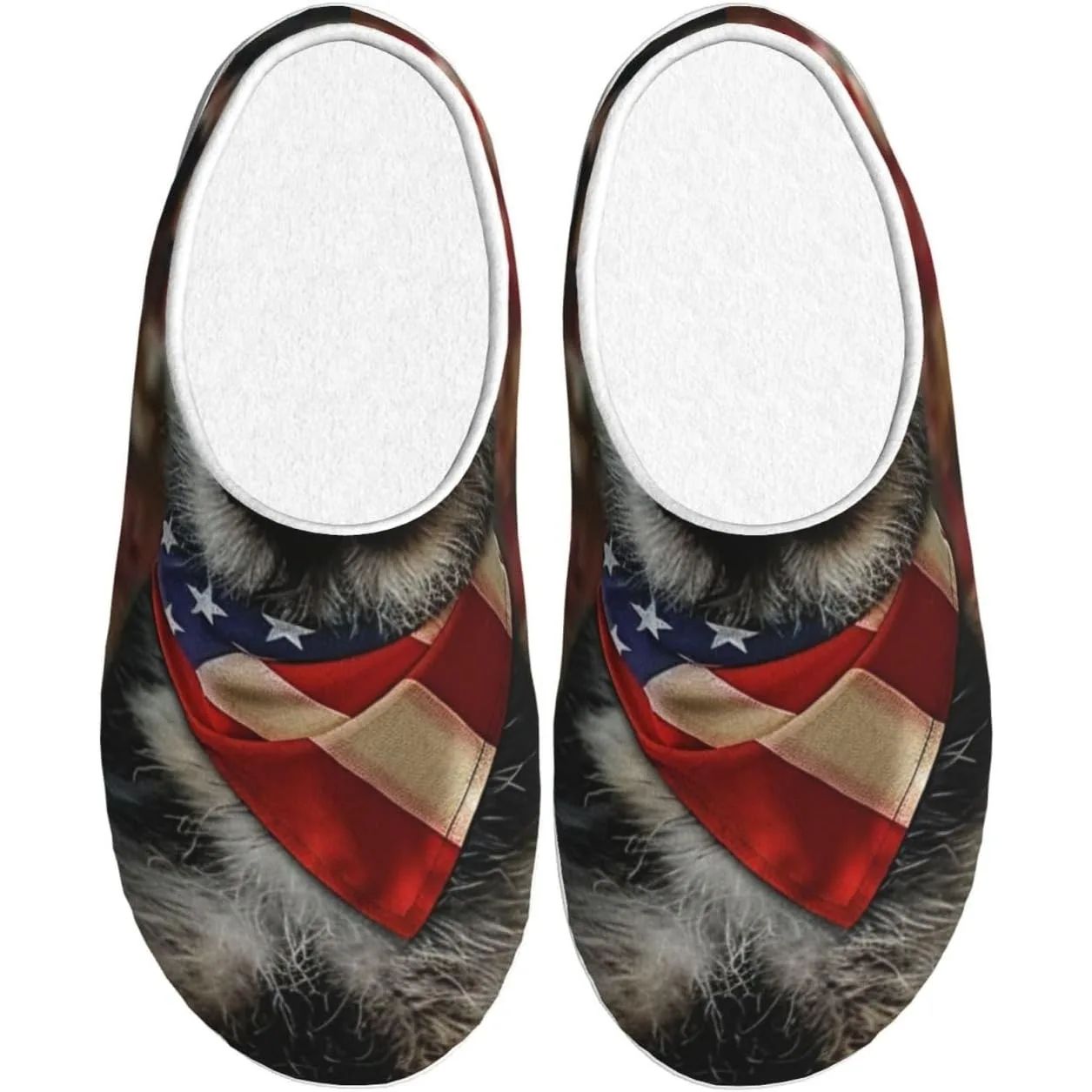 

German Shepherd American Flag Women’s Cozy Slippers Soft Cotton Indoor & Outdoor House Slippers With Anti-Slip Sole