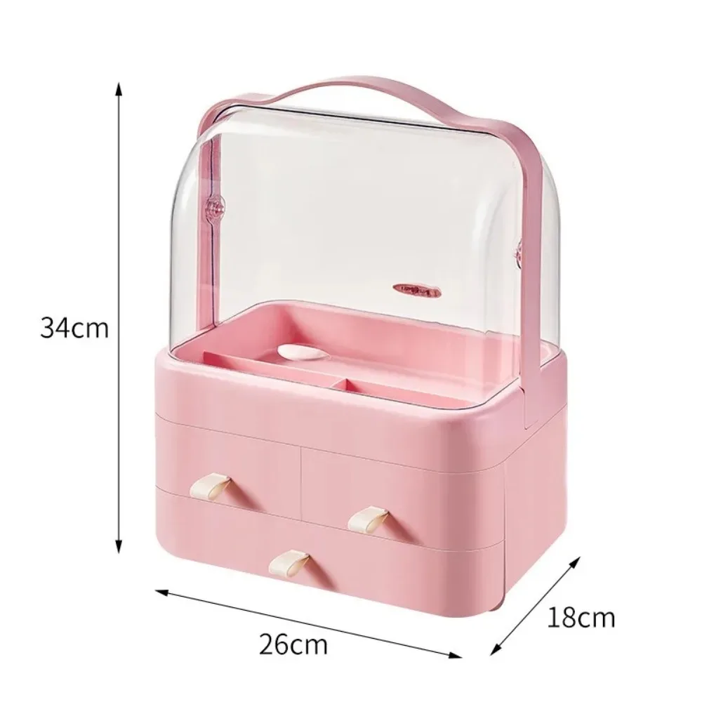 Makeup Organizer Box Desktop Drawer Storage Box Dust-proof Transparent Dressing Table Skincare Jewelry Storage Rack Containers