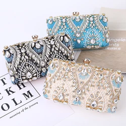 Fashionable design chain mini luxury evening  bags High Quality Diamond  Purses Handbags Ladies Party Wedding Bags For Females