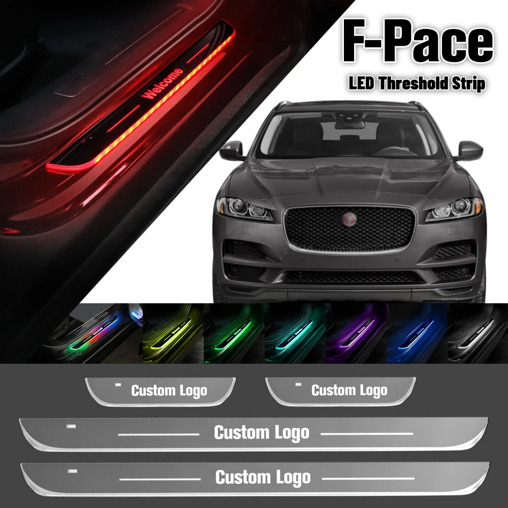 

For Jaguar F-Pace F Pace X761 2015-2023 Car Door Sill Light Customized Logo LED Welcome Threshold Pedal Lamp Accessories