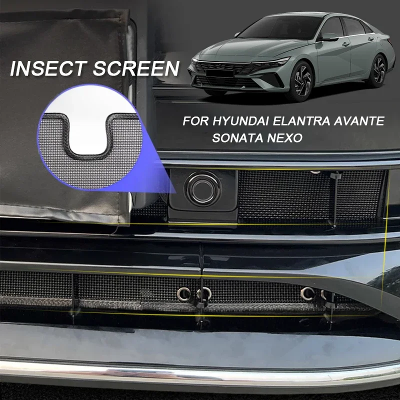 For Hyundai Elantra Avante CN7 N-LINE NEXO FE SONATA DN8 N-LINE4PCS Car Insect-proof Air Inlet Protection Cover Airin Insert Net