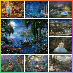 Disney Princess Art Square Crafts Canvas Puzzle Diamond Painting Mosaic Art Stitch 5d Adult Room Home Garden Decoration New 2024