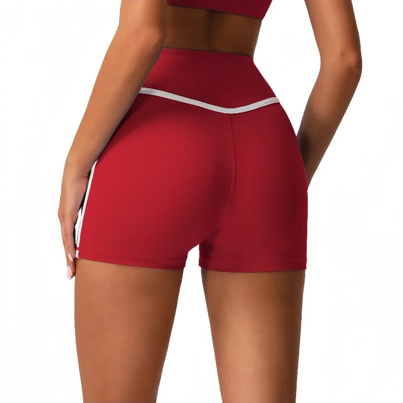

Новые шорты для йоги с цветными блоками, телесная одежда для спорта и отдыха и фитнеса, шорты из трех частей, быстросохнущие шорты для йоги с высокой талией