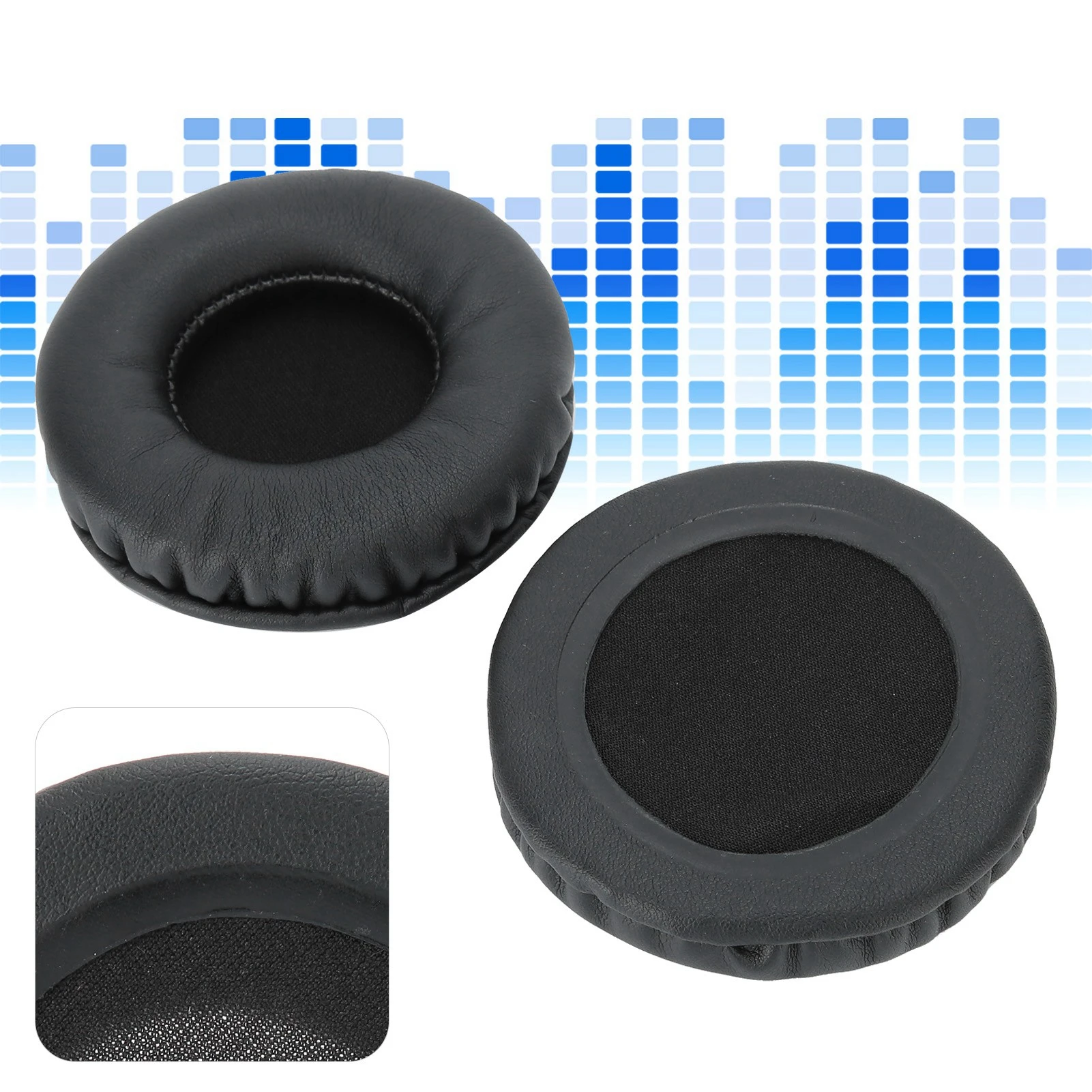 75mm Headphone Ear Cushion Replacement Parts Headphone Foam Ear Cushion Covers Black Ear Cushions Ear Cushions