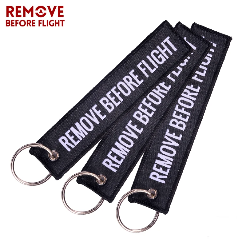 3PCS Colorful Remove Before Flight Keychain Both Sides Woven Aviation Gifts Pendant Tags Keychain For Motorcycles Car