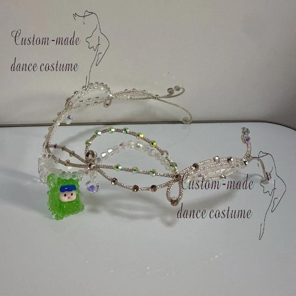 Coiffure de ballet Chaîne frontale féerique argentée