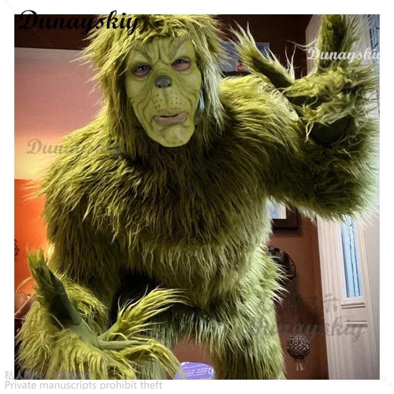 Halloween 2024 New Christmas Roleplay Costume Furry Santa Suit Christmas Green Costume Set Christmas Cosplay Santa Outfit