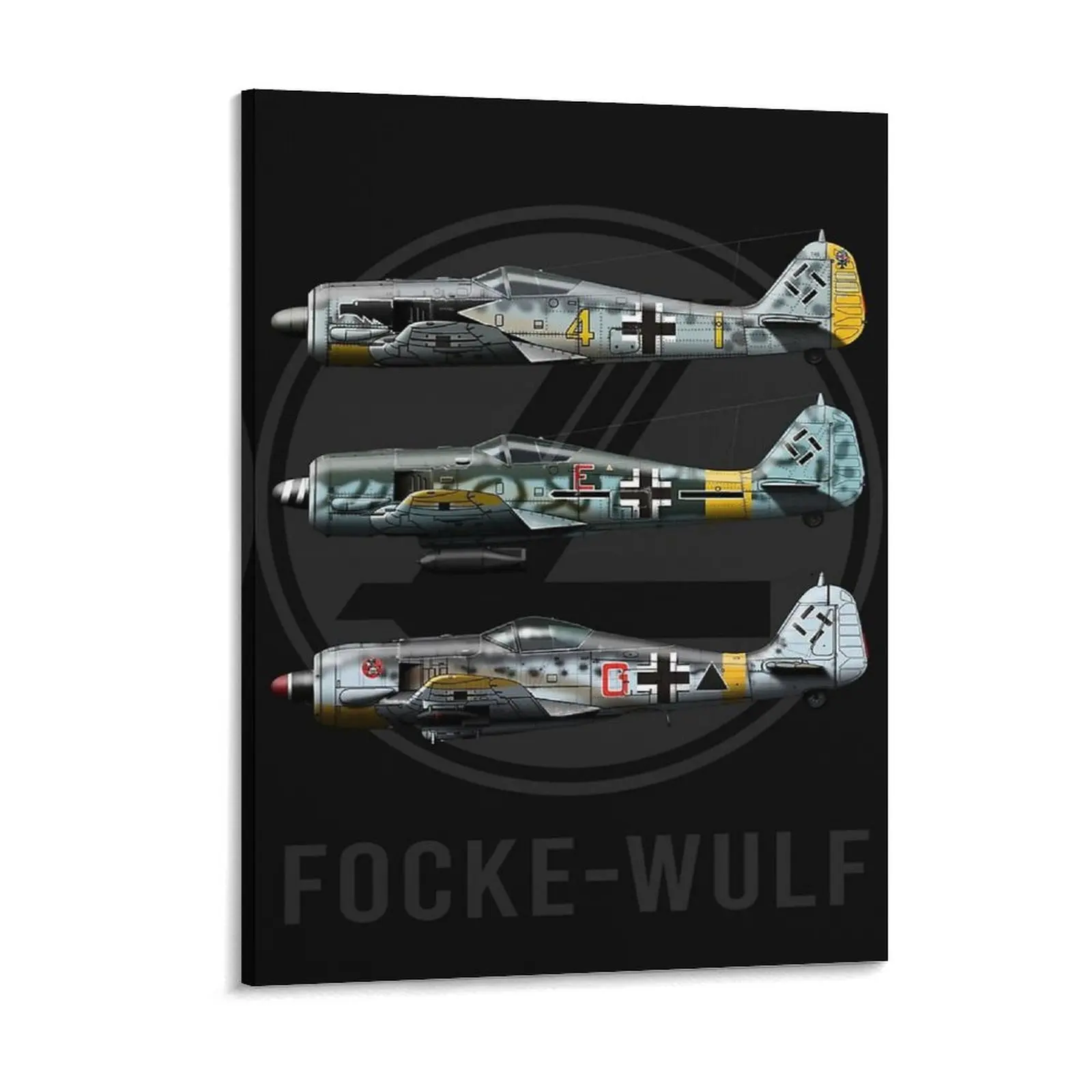 

Focke Wulf Fw190 Collection Watermark Canvas Painting Party Home Garage Design Design Framed Wall Painting