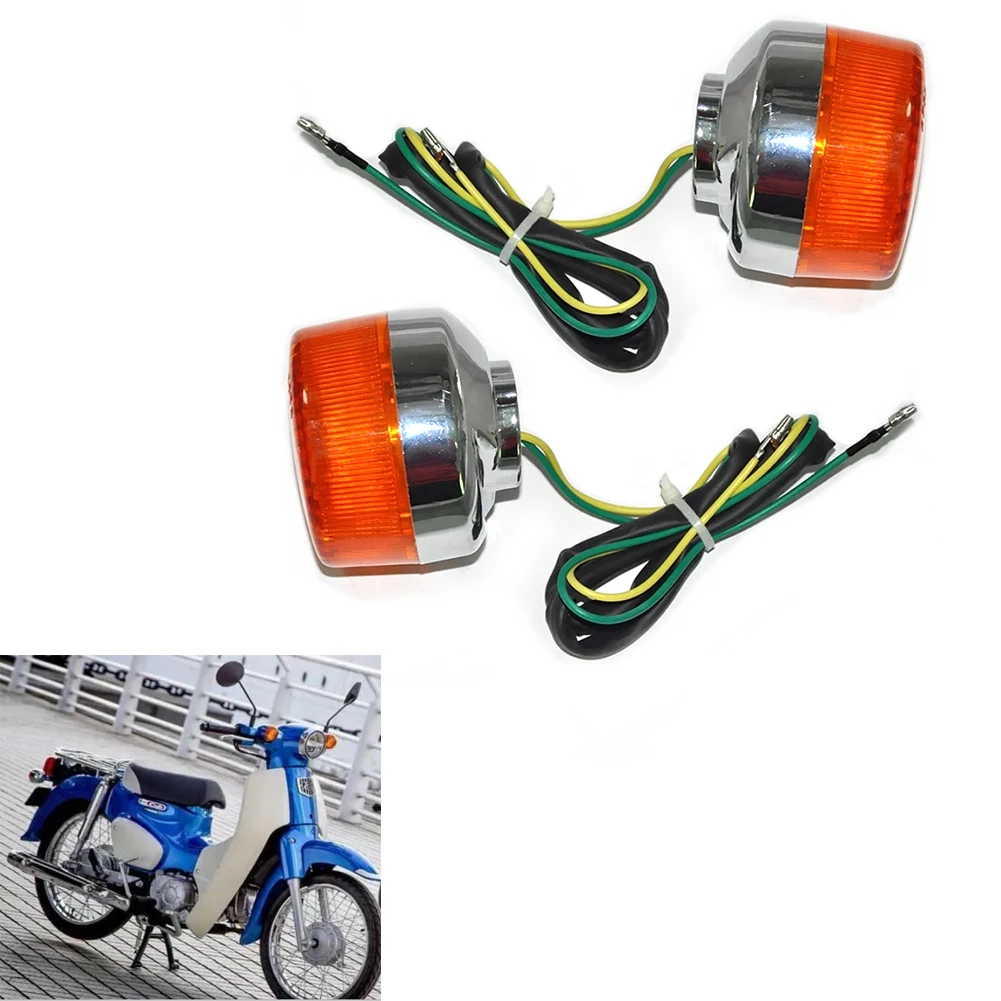 Motorcycle Front Rear Steering lamp Turn Signals Indicator Light For Honda C50 CUB50