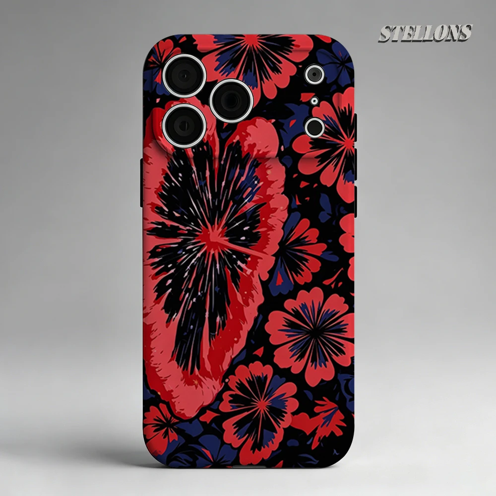 Dunkle Blumenmuster Handyhülle für Magnetische Handyhülle für iPhone 17 16 15 14 13 Pro Max Plus Einzel- und Doppelschichtige Robuste Hülle
