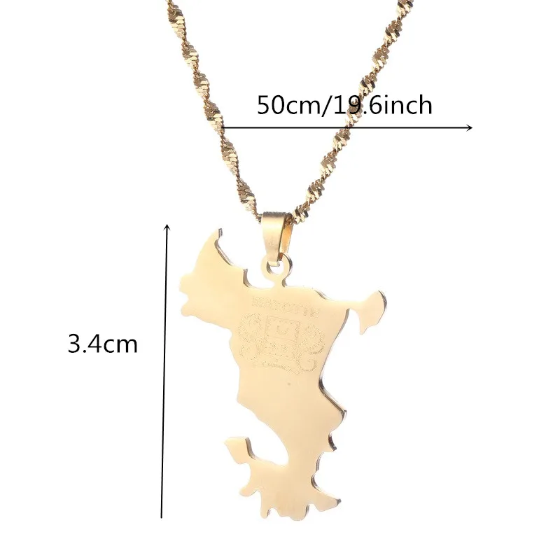 France Mayotte Pendant Necklaces for Women Girls Mamoudzou Mahore Jewelry