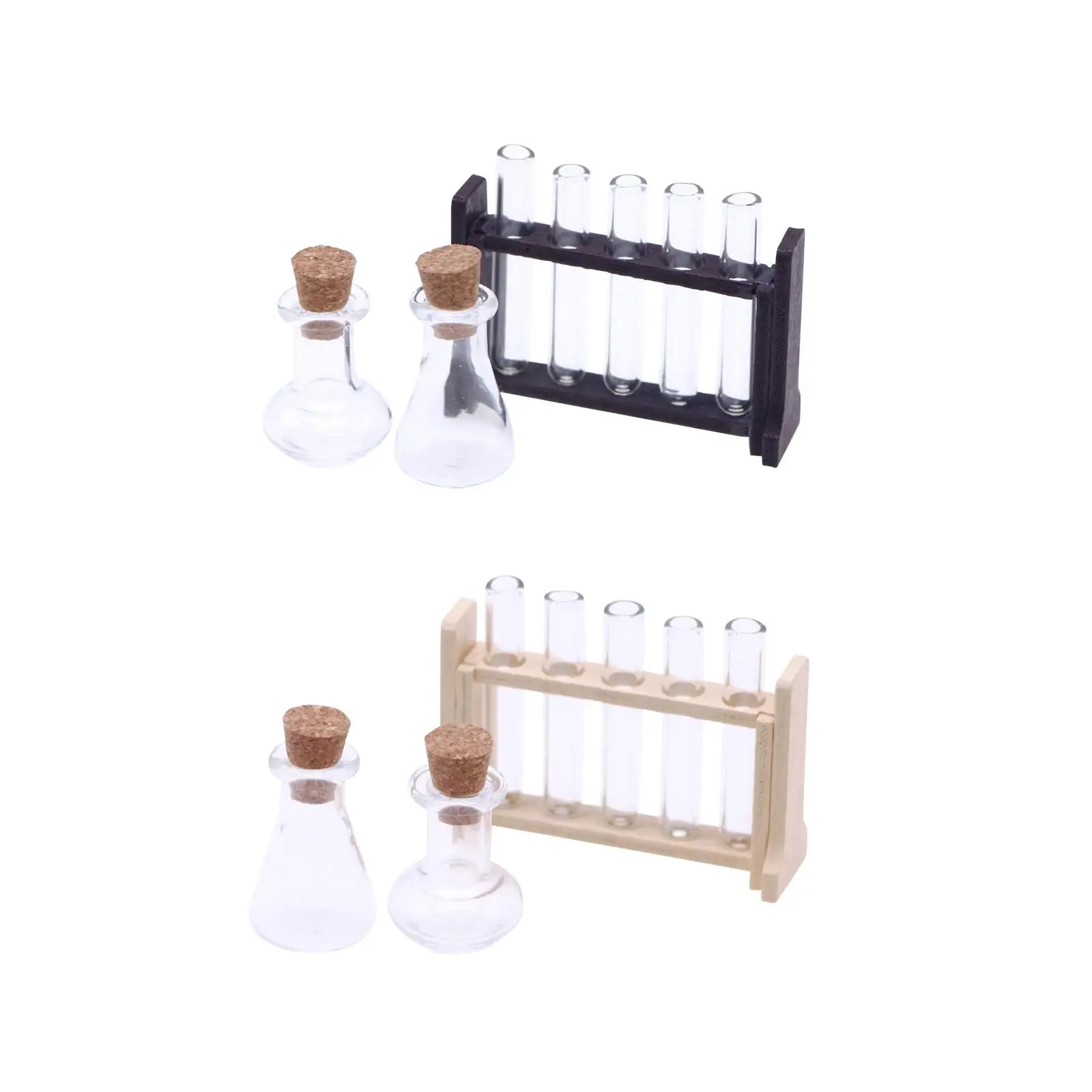 Dollhouse Miniature Test Tube Set Realistic Science Lab Furniture Accessory for 1 12 Scale Dollhouse Decoration