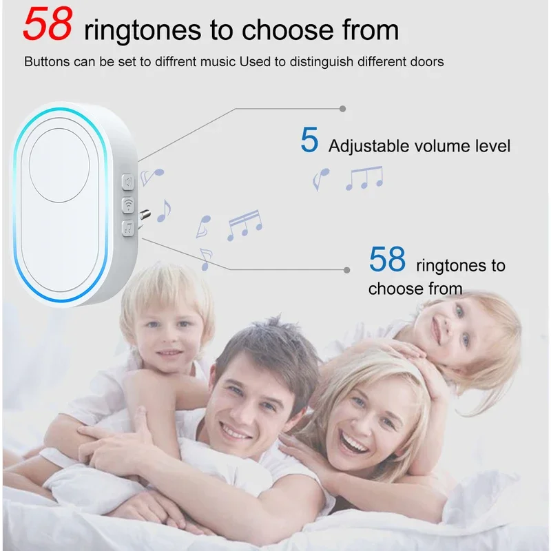 ALARMEST Home Welcome Doorbell Intelligent Wireless Doorbell Waterproof Remote EU AU UK US Plug smart By Bell Chime