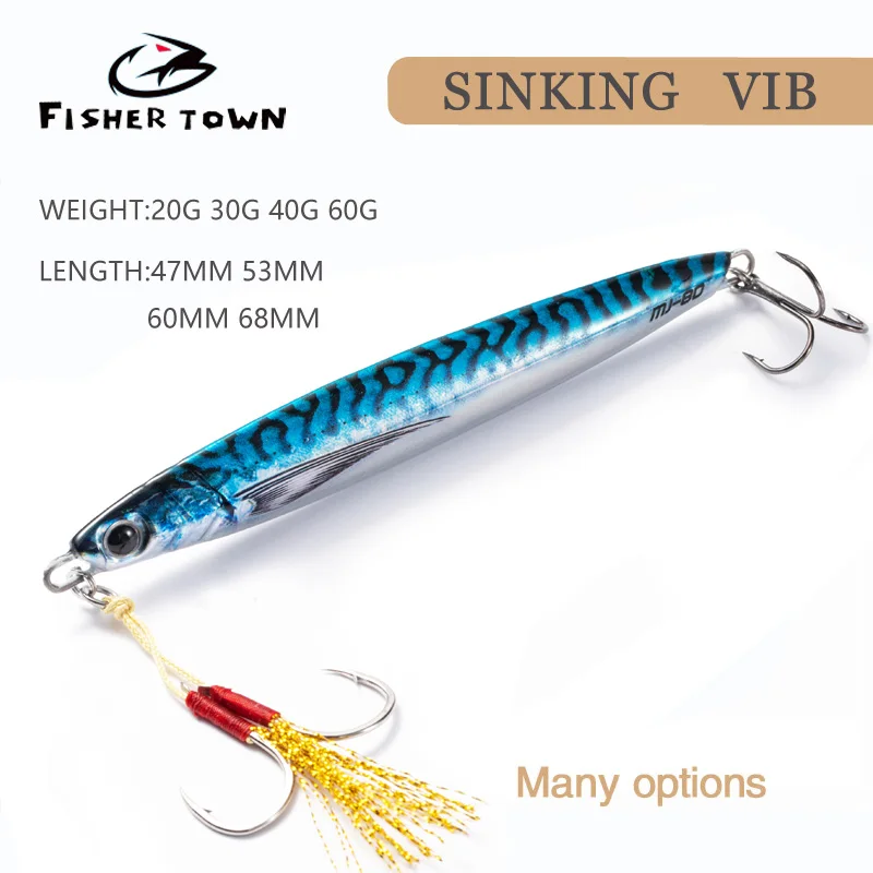 

2023 Sea fishing Metal Jig 40g 60g 80g Fishing Lure Weights Bass Fishing Bait Tackle Trout Jigging Lure Jigs Saltwater Lures