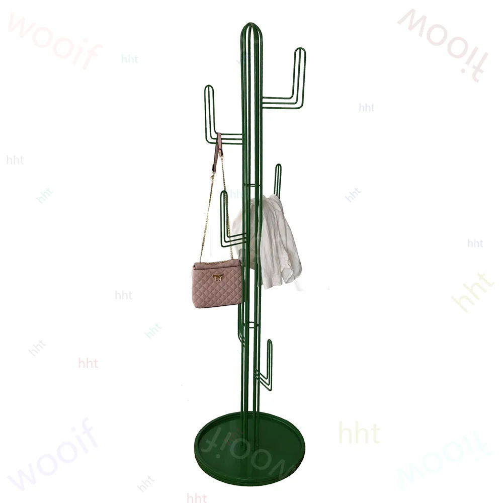 

Nordic Iron Floor Standing Clothes Rack Metal Cactus Shape Coat Rack Modern Clothes Hat Hanger Home Clothing Storage Racks