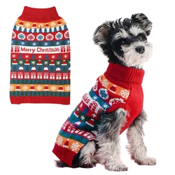 Christmas Dog Knitted Sweaters for Small Medium Dogs Cats Clothes Winter Warm Puppy Pet Turtleneck Vest Soft Chihuahua Jacket