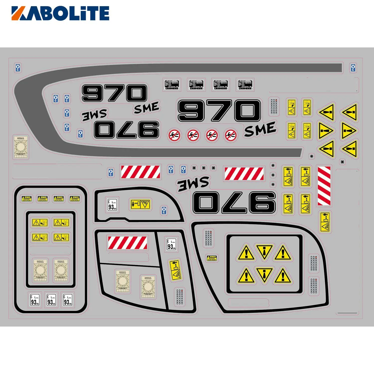 Sticker Decal for 1/14 KABOLITE K970 970-100S Pro RC Hydraulic Excavator Vehicle Construction Digger Outdoor Toys Gifts